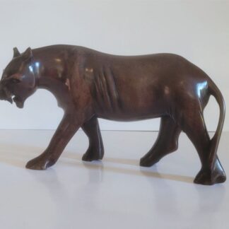 Hand-carved Mahogany Big Cat